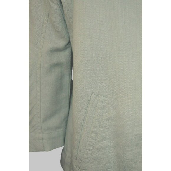 J. Jill Linen Blend Cropped Topper Jacket A-Line Fabric Buttons 3/4 Sleeve Sz M - Picture 3 of 6